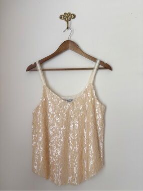Calypso St Barth Champagne Sequin Cami Tank Top Medium Luxe Boho